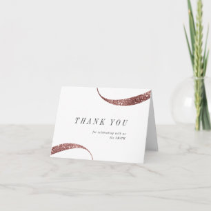 Modern klassisk minimalistisk rosé glitter tack kort
