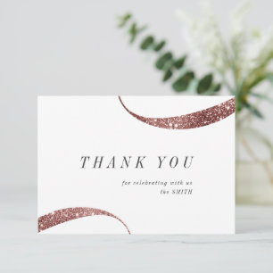 Modern klassisk minimalistisk roséguld glitter tack kort