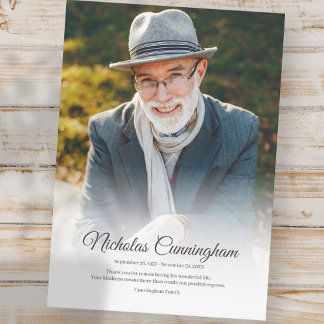 Modern klassisk minnesbild - enkelt foto tack kort