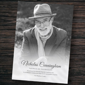 Modern klassisk minnesbild - enkelt foto tack kort