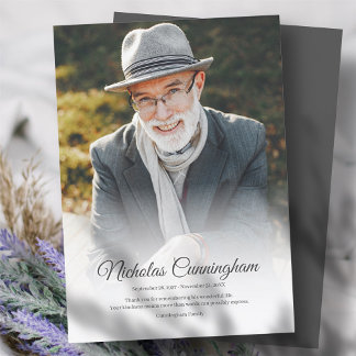 Modern klassisk minnesbild - enkelt foto tack kort