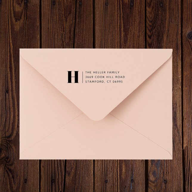Modern klassisk monogram - enkel Returadress Stämpel (Skapare uppladdad)