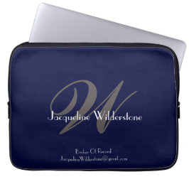 Modern klassisk monogram och Namn Chic Professione Laptop Fodral