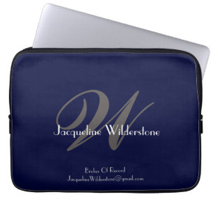 Modern klassisk monogram och Namn Chic Professione Laptop Fodral