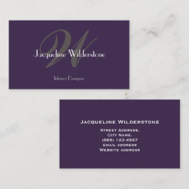 Modern klassisk monogram- och Namn-klassens Chic L Visitkort