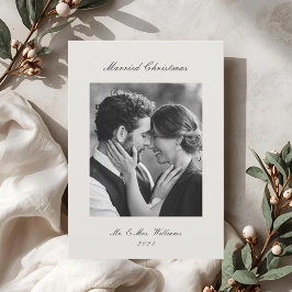 Modern Klassisk Nygift Jul Julkort