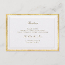 Modern Klassisk Pärlguld Elegant Bröllopsdetalj Tilläggskort