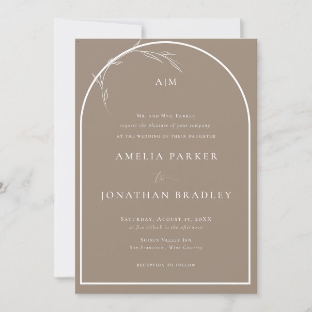 Modern klassisk stil | Formellt Bröllop Inbjudningar (Framsida)