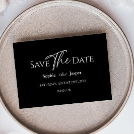 Modern Klassisk Svart Bröllopsflat Save The Date Spara Datumet