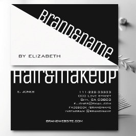 Modern klassisk svart och vit 2-Färgad Visitkort