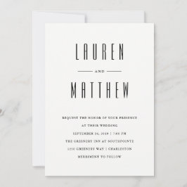 Modern klassisk | Svartvit foto Bröllop Inbjudningar