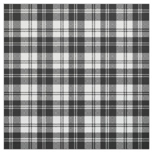 Modern klassisk tartan Jul, svart vit Tyg
