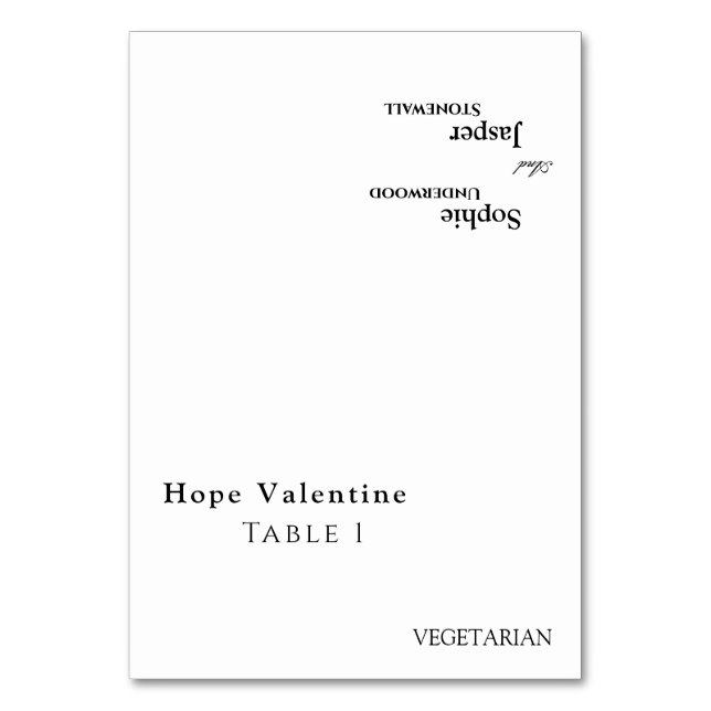 Modern klassiskt Bröllop-monteringskort som kan an Bordsnummer (Framsidan)