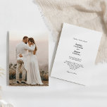 Modern klassiskt enkelt foto Bröllop Inbjudningar<br><div class="desc">Denna moderna klassiska, enkla fotobröllopsinbjudan är perfekt för din elegant moderna bröllop. Den här designen har en svart, enkel kalligrafi som är inställd på en ljusvit bakgrund i neutralten för att matcha din klassiska bröllop eller minimalistiska boho bröllop i vår, sommar, fall eller vinter. Jag ber er att ni kan...</div>