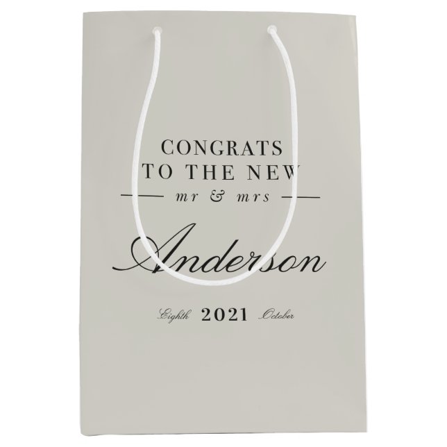 Modern klasstypografi Mr. och Mrs. bröllop (Framsidan)