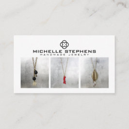 Modern Klöver Logotyp Luxury Boutique White Photo Visitkort