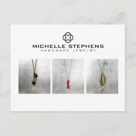 Modern Klöver Logotyp Luxury Boutique White Photo Vykort