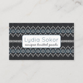 Modern Knit Pattern Business Card Visitkort