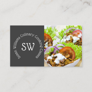 Modern kockfoto Färsk sallad canapé Visitkort
