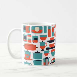 Modern köksdesign i mitten av århundradet kaffemugg