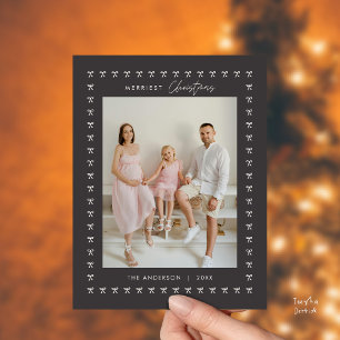 Modern Kol Båg Mönster Familj Foto Jul Vykort