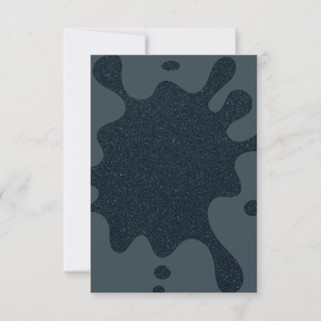 Modern kol Inkbläckfläck RSVP-kort – Anpassningsba OSA Kort (Framsida)