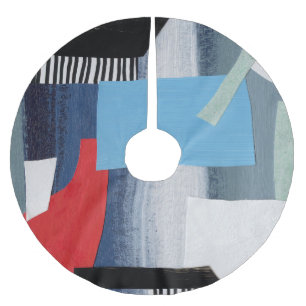 Modern kollage Artistic Geometric Design Julgransmatta Borstad Polyester
