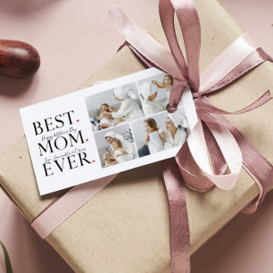 Modern Kollage Foto Bästa Mamma Glad Mors Dag Presentetikett