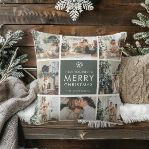 Modern kollage ”God Jul” Multi Foto Kudde