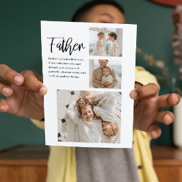 Modern kollagefoto med faderns bästa citat-gåva julkort