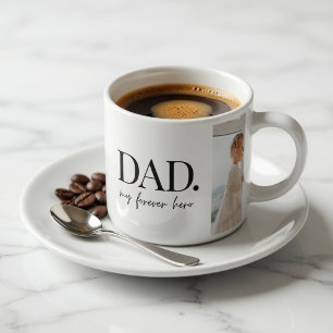 Modern kollagefoto Pappa för alltid Hjälte Personl Espressomugg