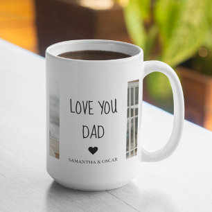 Modern kollasj foto & kärlek till pappa present kaffemugg