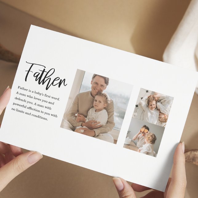 Modern kollasjfoto med pappa - Bästa citat-gåva Vykort (Skapare uppladdad)