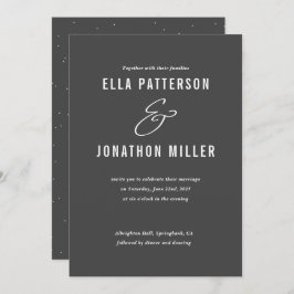 Modern kombination av platta bröllopskort inbjudningar