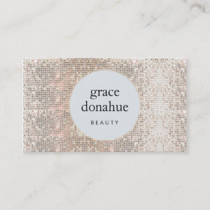 Modern kometolog Silver Sequin Beauty Visitkort