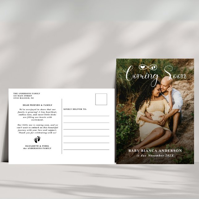 Modern kommande snart-Baby-fotoGravid Vykort (Skapare uppladdad)
