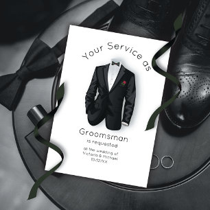 Modern kommer att bli min Groomsman Tuxedo Inbjudningar