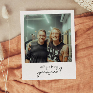 Modern Kommer du att bli min groomsman-fotokort