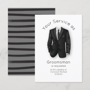 Modern kommer du att bli min Groomsman Kostym & Ti Inbjudningar
