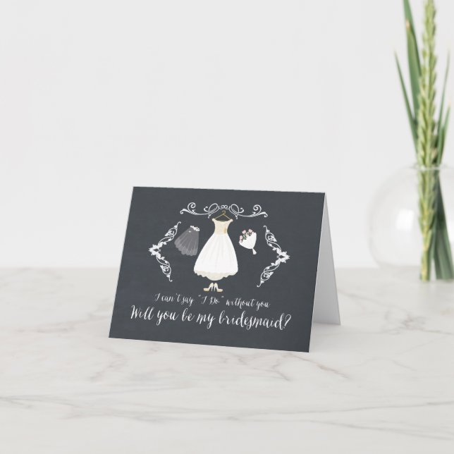 Modern kommer du bli min bridesmaid inbjudan (Framsida)