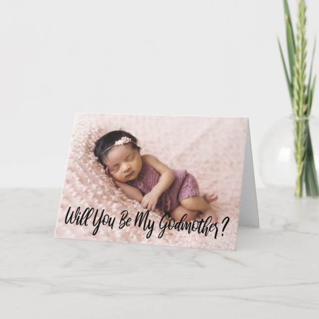 Modern kommer du bli min gudmor Photo Kort (Framsida)