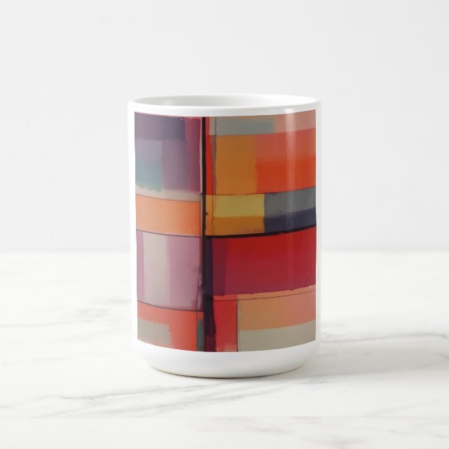 Modern komposition abstrakt konstverk kaffemugg (Center)