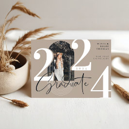 Modern koncentriskt teckningsfoto för Student 2022 Inbjudningar