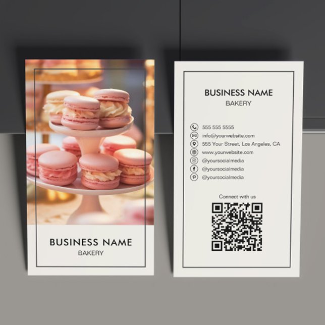 Modern konditori Cake Shop Skapa din egen Visitkort (Modern Bakery Cake Shop Create Your Own Business Card by MINTIC DESIGN STUDIO)