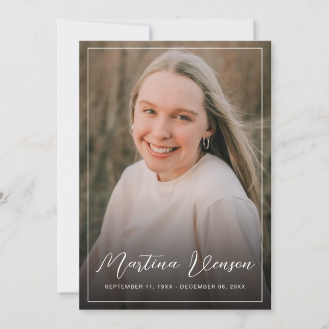 Modern kondoleanssymbol sympati för begravningsfot tack kort (Framsida)