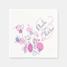 Modern konetti-blomman namn-datum bröllop-blöjor pappersservett