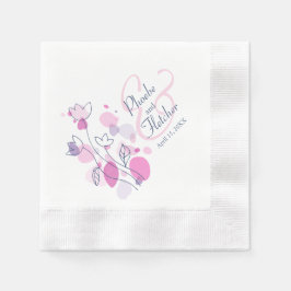 Modern konetti-blomman namn-datum bröllop-blöjor pappersservett