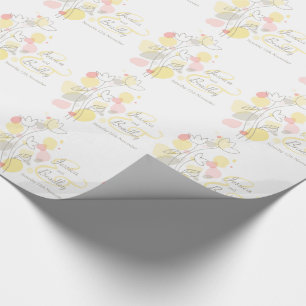 Modern konetti-blommor - blad av personligt bröllp presentpapper