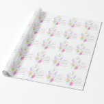 Modern konetti-blommor - blad av personligt bröllp presentpapper<br><div class="desc">Söt bröllop som omsluter ett pappert ideal för att omsluta en mycket speciell gåva till nygifta eller för att omsluta bröllopsfavörer. Enkelt modernt grått,  rosa,  blå och grönt blomma och grafiklämmor för bröllop är pappra. Anpassa med briden och triummarna namn och bröllop. Designad av Sarah Trett.</div>