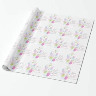 Modern konetti-blommor - blad av personligt bröllp presentpapper